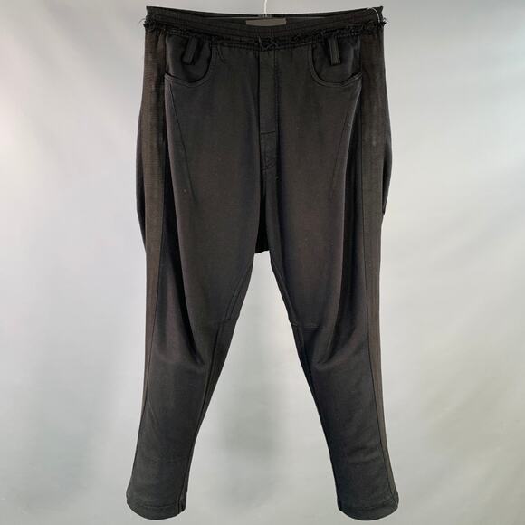 HAIDER ACKERMANN Size M Black Cotton Elastic Waistband Casual Pants